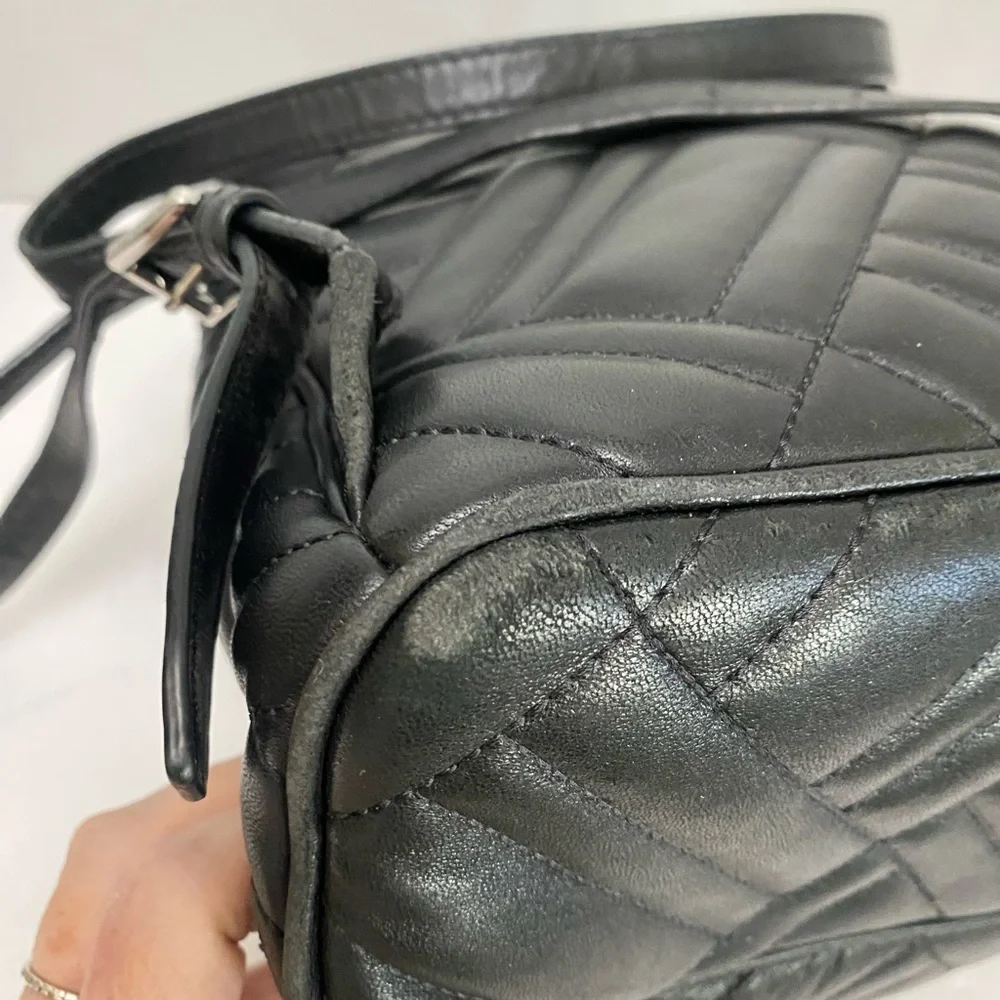 Michael Kors Abbey Quilted Black Leather Backpack Medium Size